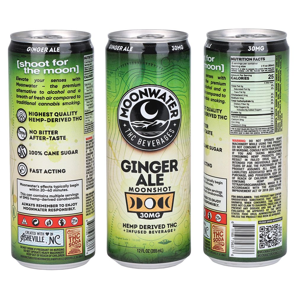 Moonwater Moonshot Hemp-Derived D9 THC Infused Beverage | 12oz | 30mg | 24ct Case