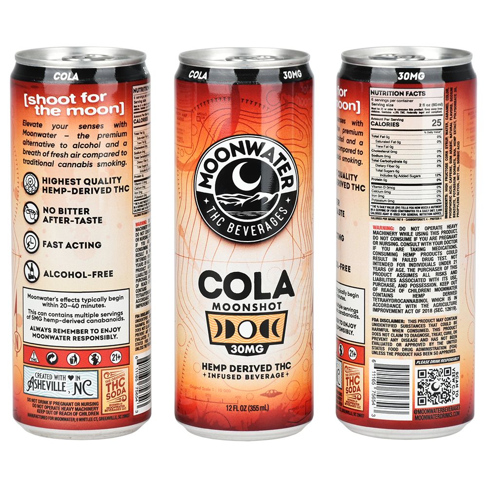 Moonwater Moonshot Hemp-Derived D9 THC Infused Beverage | 12oz | 30mg | 24ct Case