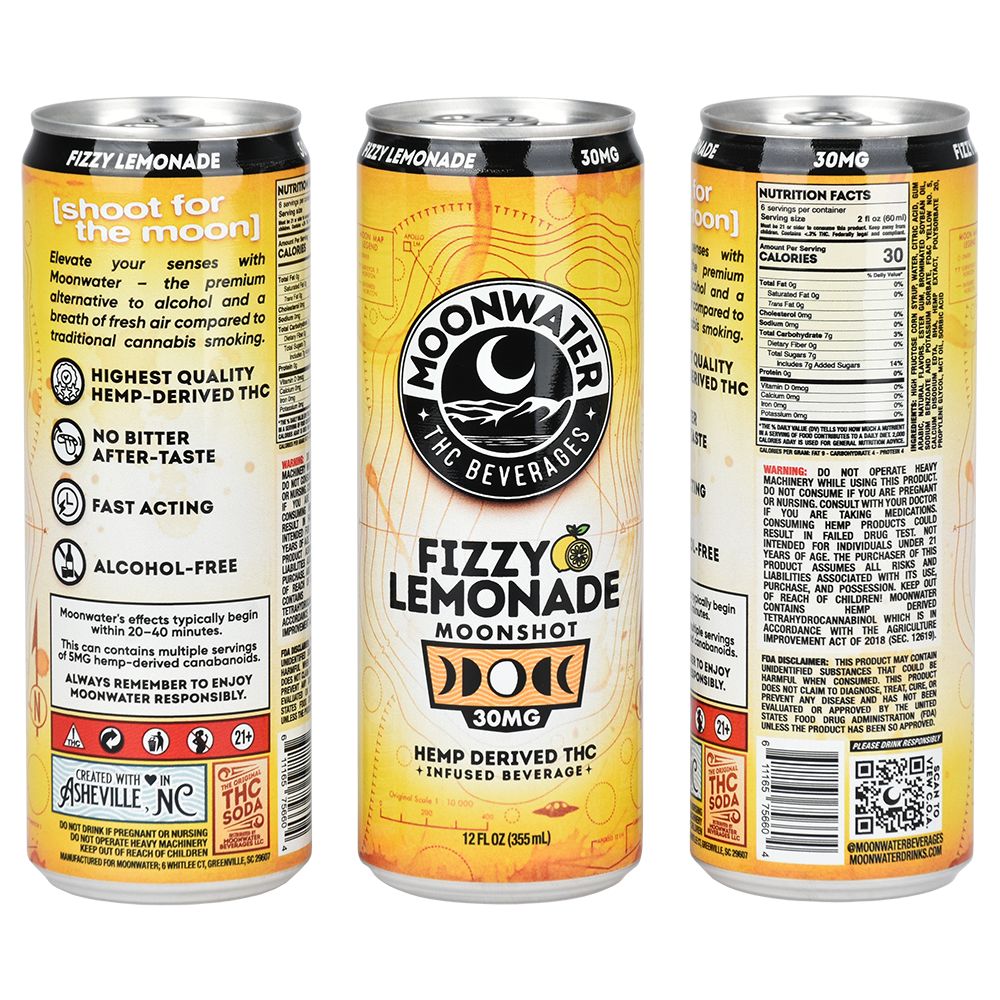 Moonwater Moonshot Hemp-Derived D9 THC Infused Beverage | 12oz | 30mg | 24ct Case